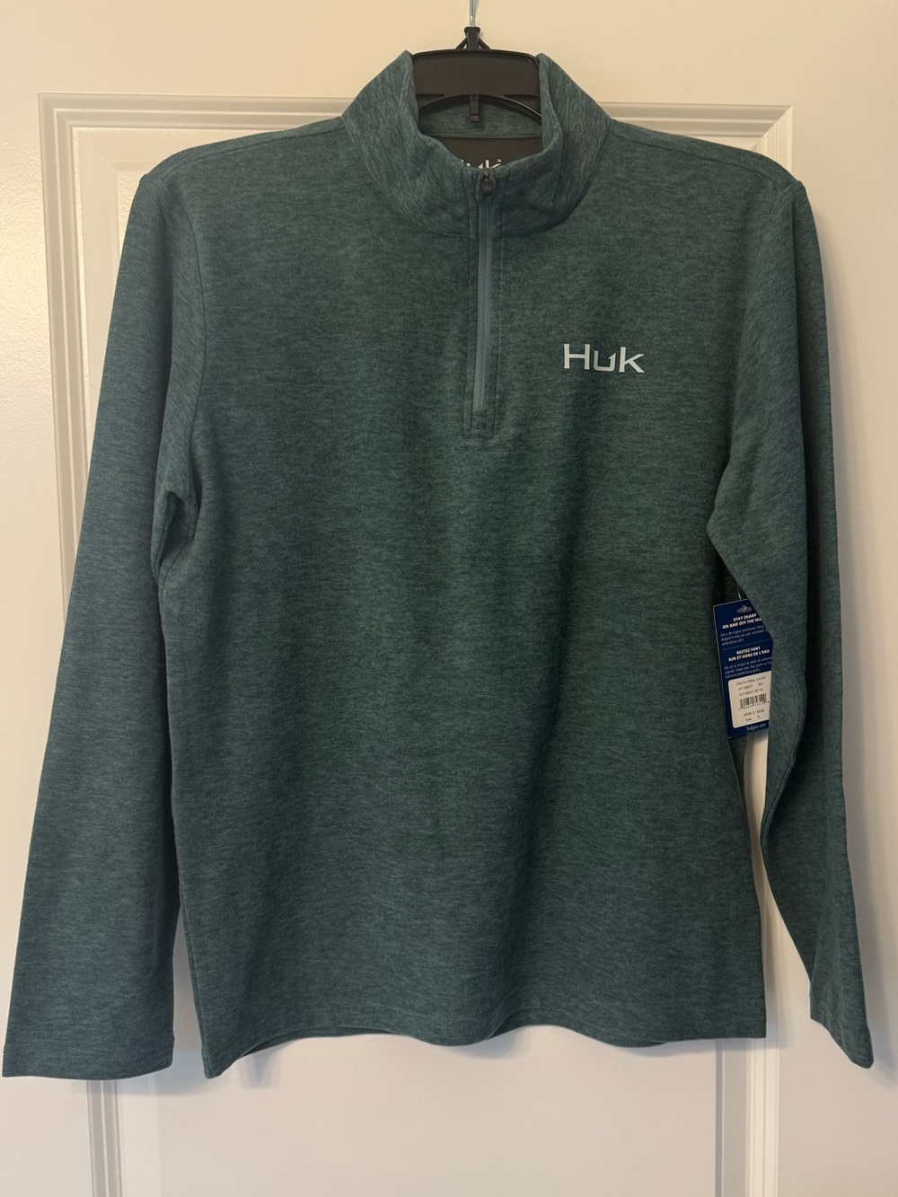 Huk Heathered Teal Quarter-Zip Pullover